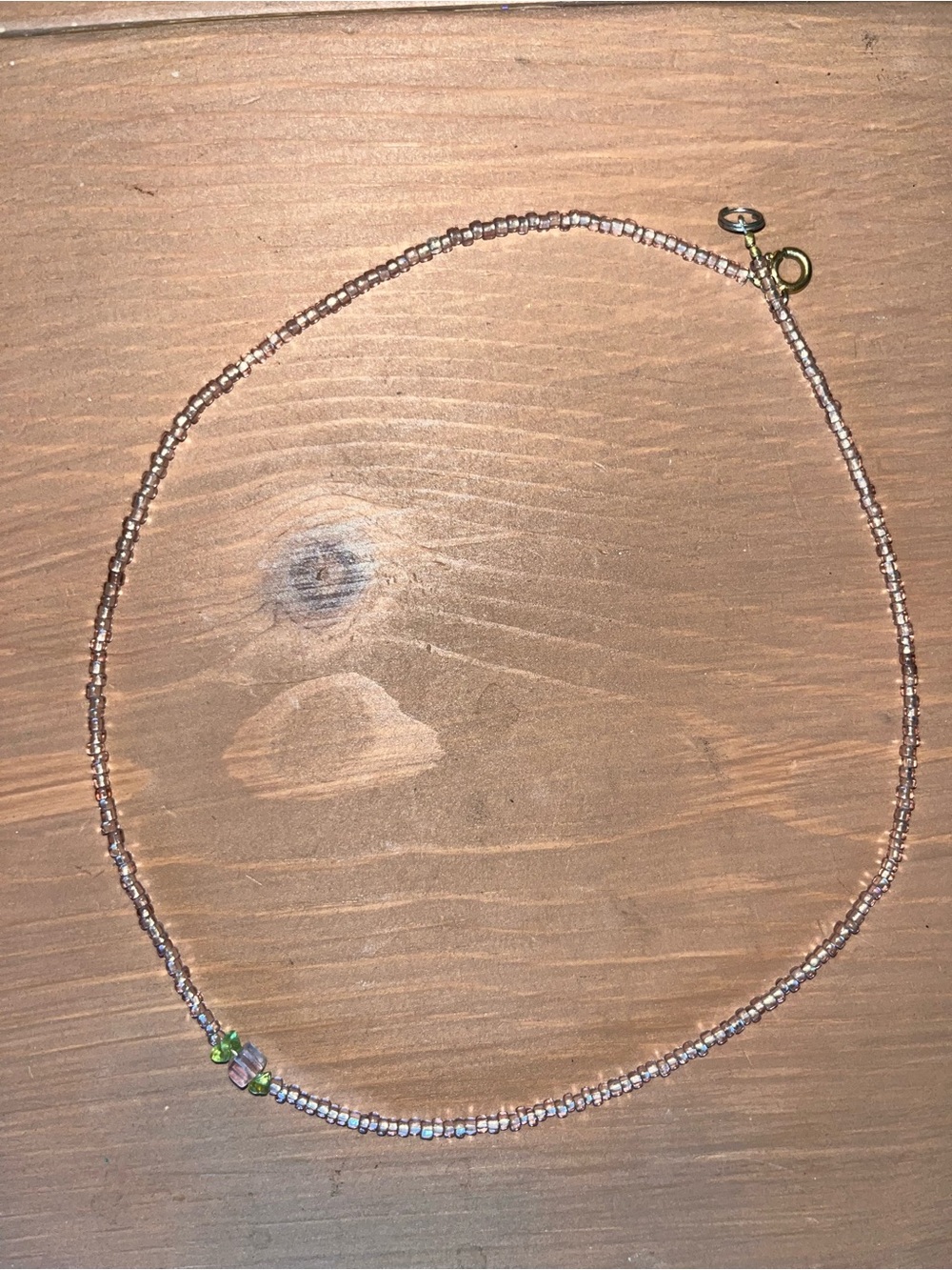 Handmade amethyst and peridot beaded necklace. Simple elegant design choker Leo